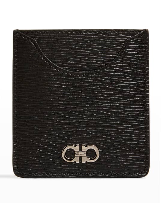 ★FERRAGAMO★ Gancini Credit Zipper Card Holder Black Flame FERRAGAMO - Gancini leather card holder black - The Corner
