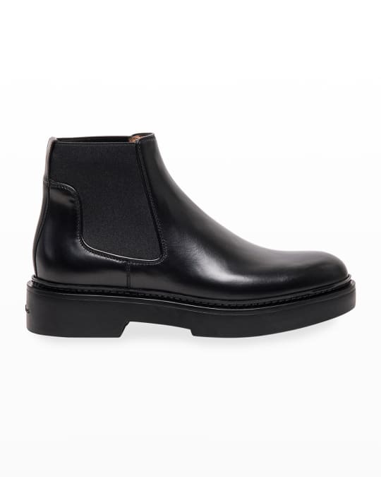 Santoni Ursula Leather Gored Chelsea Boots | Neiman Marcus