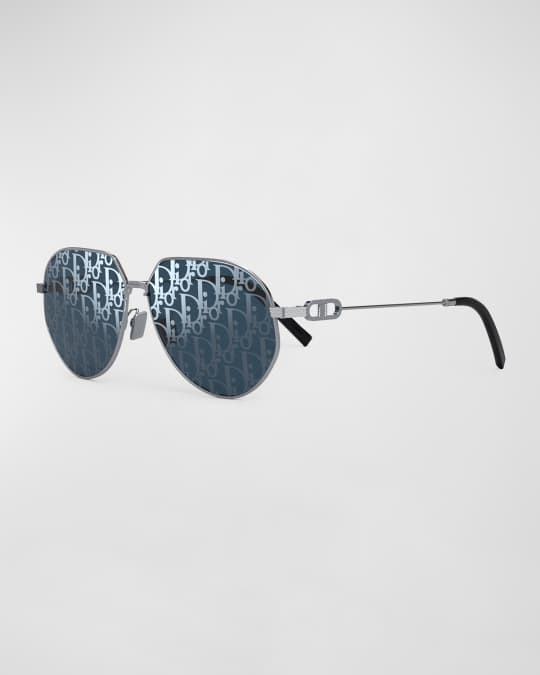 DIOR Men s CD Link Palladium Metal Acetate Aviator Sunglasses Neiman Marcus