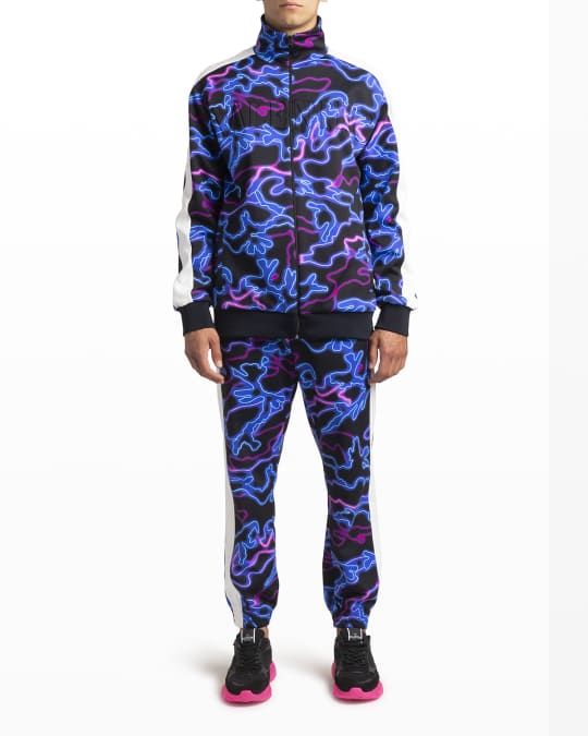 Valentino Garavani Men's Neon Camo Track Jacket | Neiman Marcus