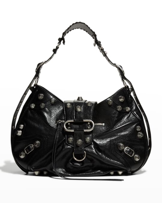 Balenciaga Le Cagole Studded Leather Hobo Shoulder Bag | Neiman Marcus