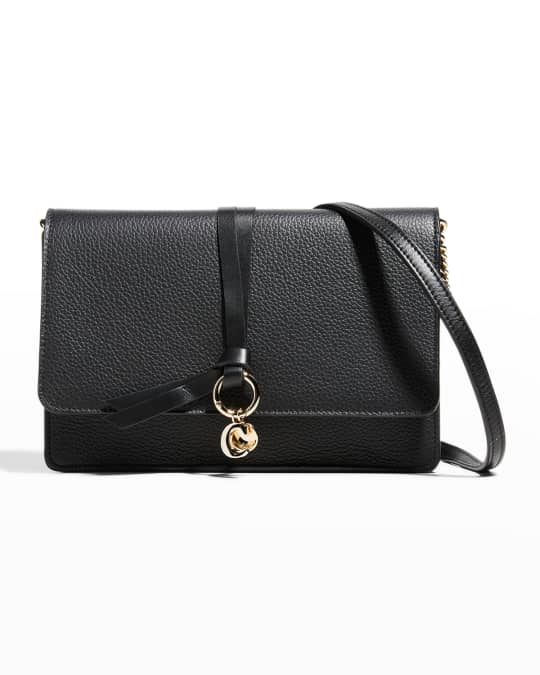 Chloe pebbled leather envelope clutch handbag with chain