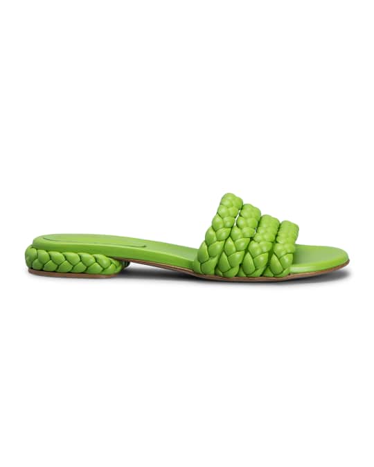 Gianvito Rossi Ischia Braided Napa Flat Sandals | Neiman Marcus