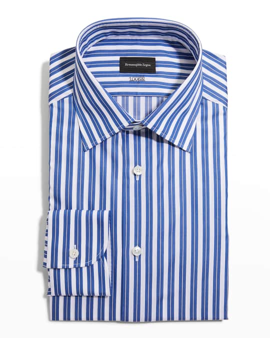 ZEGNA Men s Double Stripe Cotton Dress Shirt Neiman Marcus