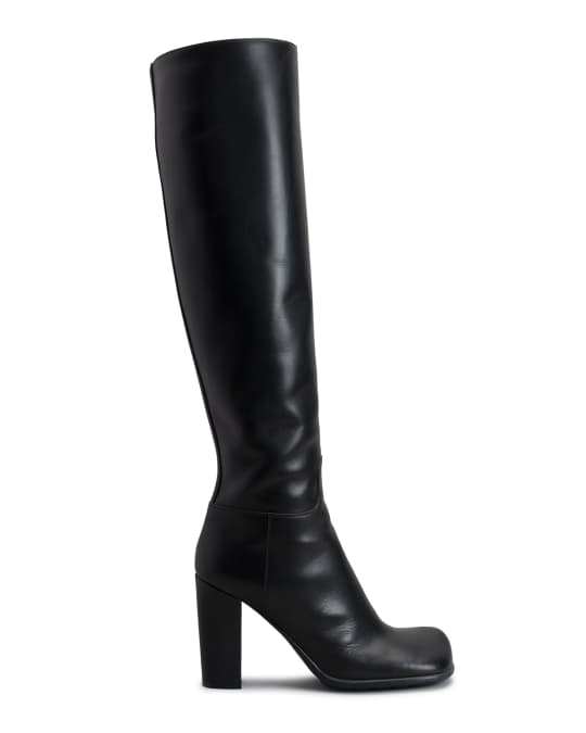 Bottega Veneta 90mm Zip Leather Knee Boots | Neiman Marcus