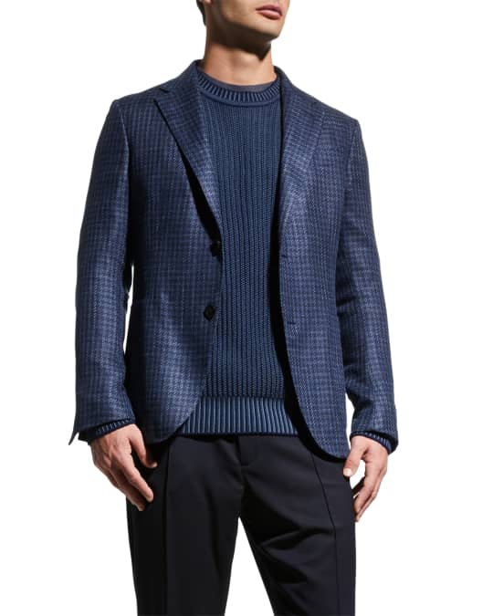 ZEGNA Men's Houndstooth Silk-Blend Sport Jacket | Neiman Marcus
