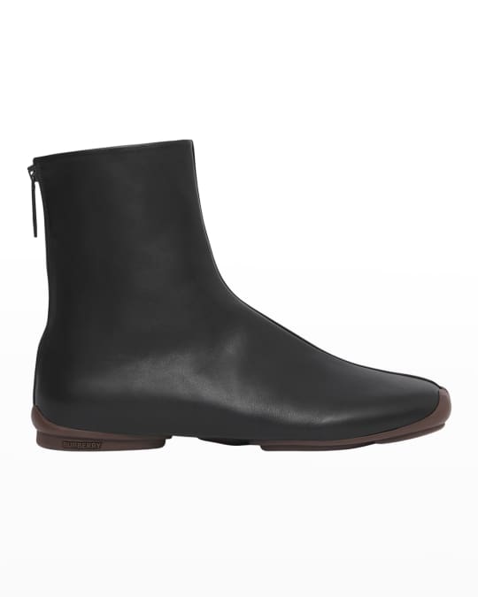 Burberry flat hot sale ankle boots