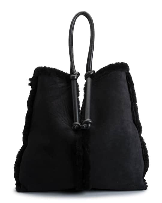 Bottega Bolster Suede Shearling Tote Bag Neiman Marcus