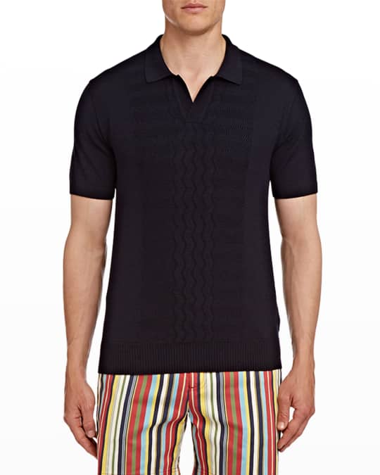 Orlebar Brown Men's Parry Wool-Silk Polo Shirt | Neiman Marcus