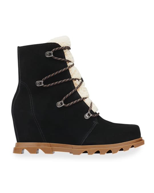 Sorel Joan Of Arctic Suede Shearling Wedge Booties Neiman Marcus