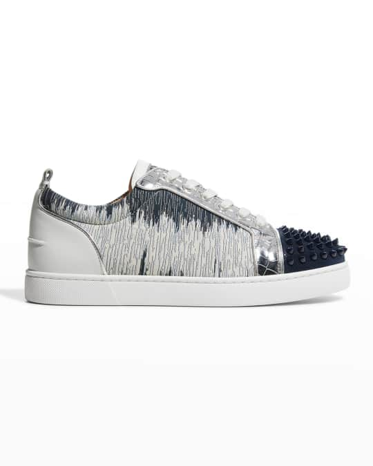 Christian Louboutin Men's Louis Junior Spiked Glitter Sneakers