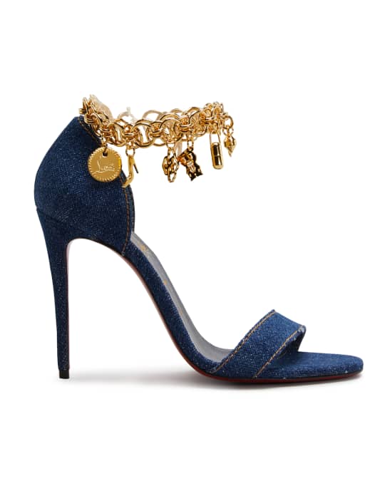 Christian louboutin denim heels deals
