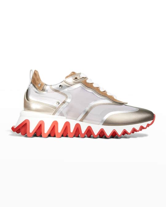 Christian Louboutin Sharkina Red Sole Metallic Mesh Runner