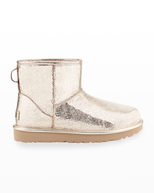 UGG Classic Short Metallic Leather Booties | Neiman Marcus