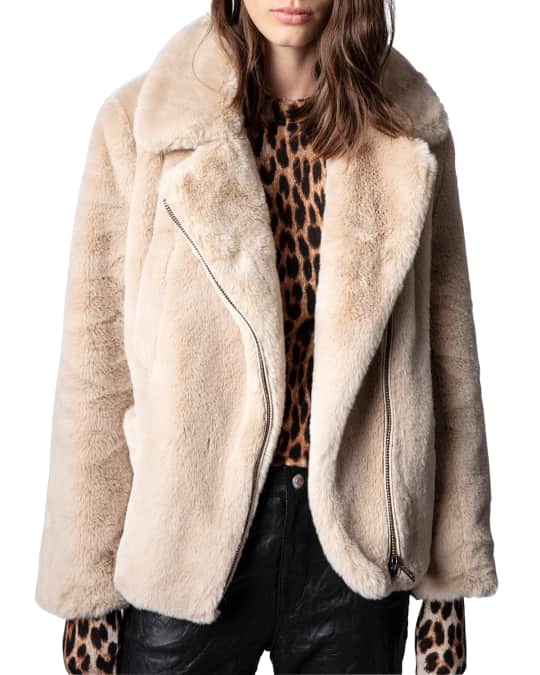 Zadig Voltaire Freeze Short Faux Fur Coat Neiman Marcus