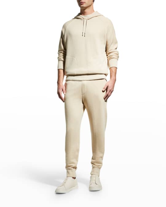 ZEGNA Men's Cotton-Cashmere Tonal Hoodie | Neiman Marcus