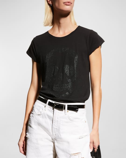【関税込み】Cloe Hc Skull Strass T-Shirt - Zadig & Voltaire ZADIG&VOLTAIRE Skull strass T-Shirt BLACK | Base Blu