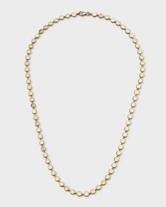 Yellow Gold Circle-Link Necklace, 15"L