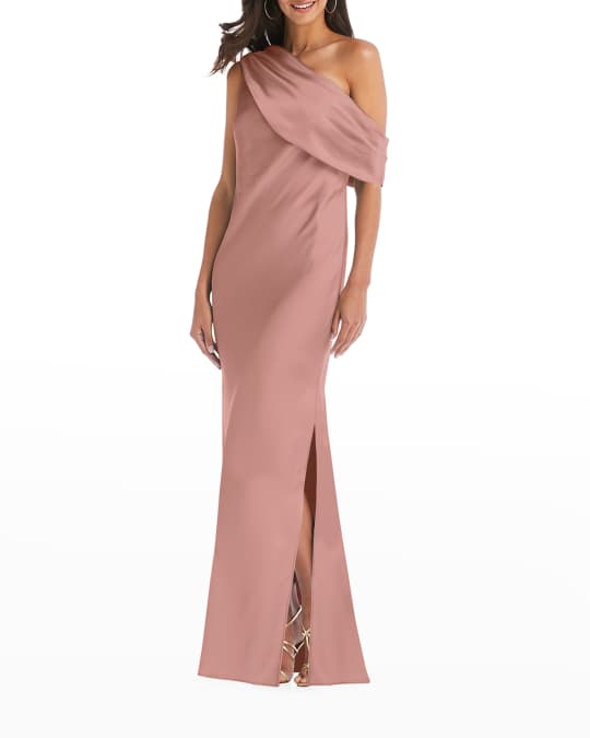 Social Bridesmaid Draped One Shoulder Convertible Maxi Dress Neiman Marcus