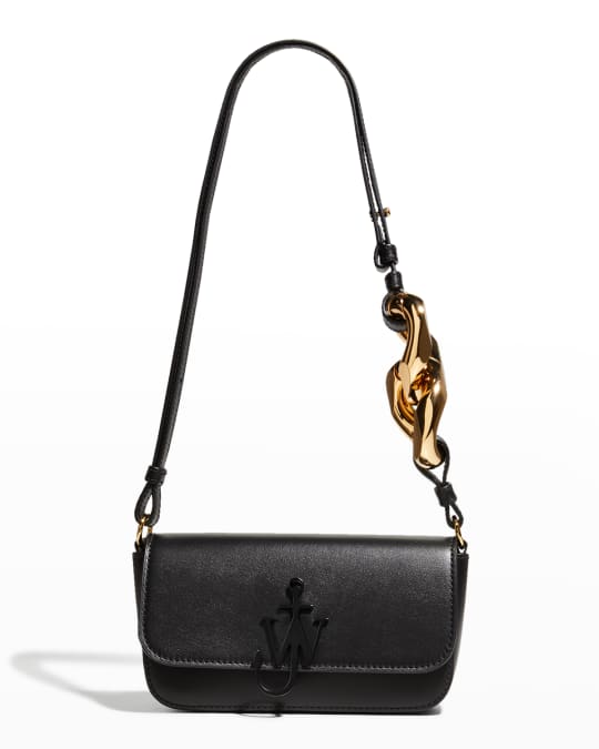 ANCHOR CHAIN BAG - LEATHER SHOULDER BAG in black