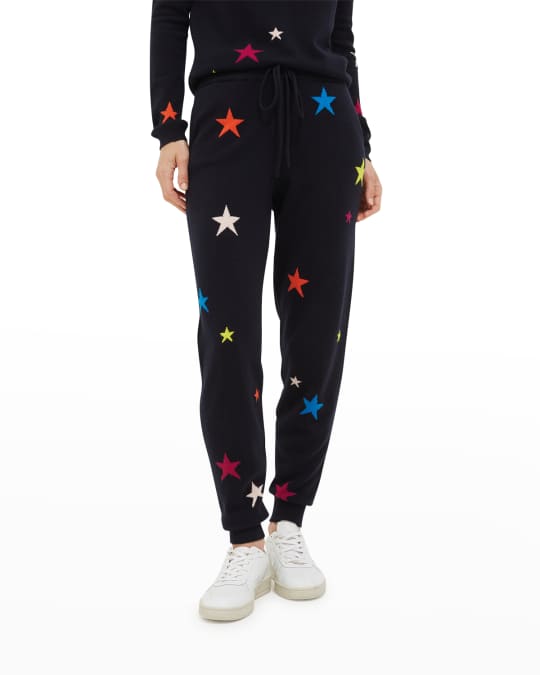 Chinti And Parker Cashmere Star Intarsia Track Pants Neiman Marcus
