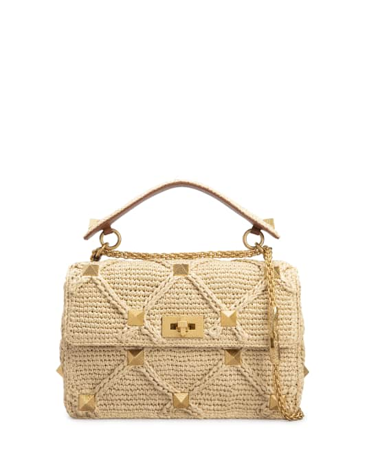 Vlogo signature crochet raffia tote bag - Valentino Garavani