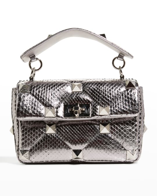 Valentino Garavani Roman Stud Metallic Medium Shoulder Bag
