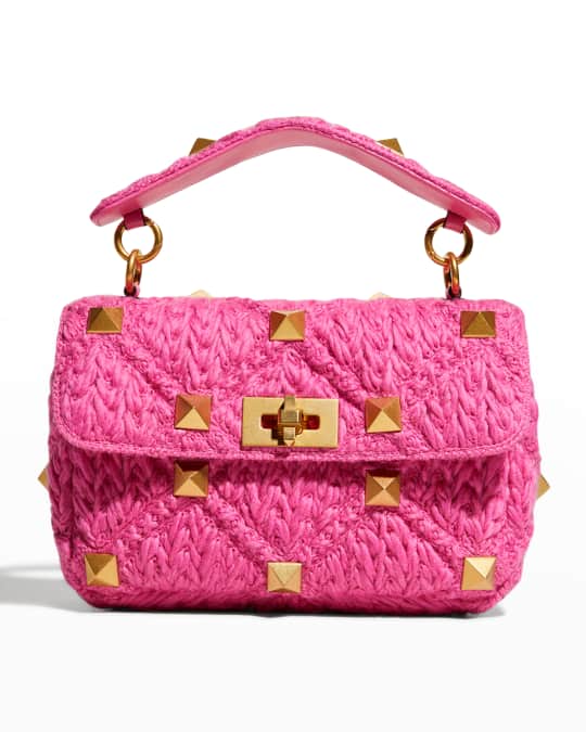 Valentino Garavani Roman Stud Wool Medium Top Handle Bag Neiman