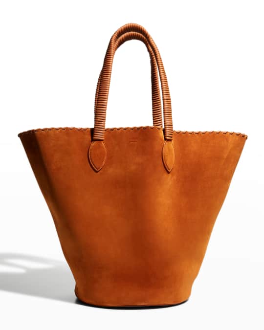 Khaite Osa Whipstitch Suede Bucket Tote Bag | Neiman Marcus