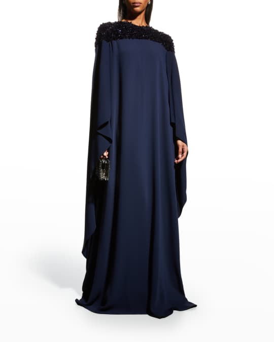 Sequin Yoke Caftan Gown