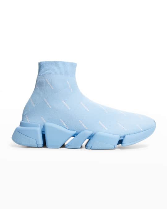 Balenciaga Men s Speed 2.0 Logo Knit Sock Sneakers Neiman Marcus