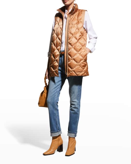Lafayette 148 New York Shay Reversible Quilted Down Vest Neiman