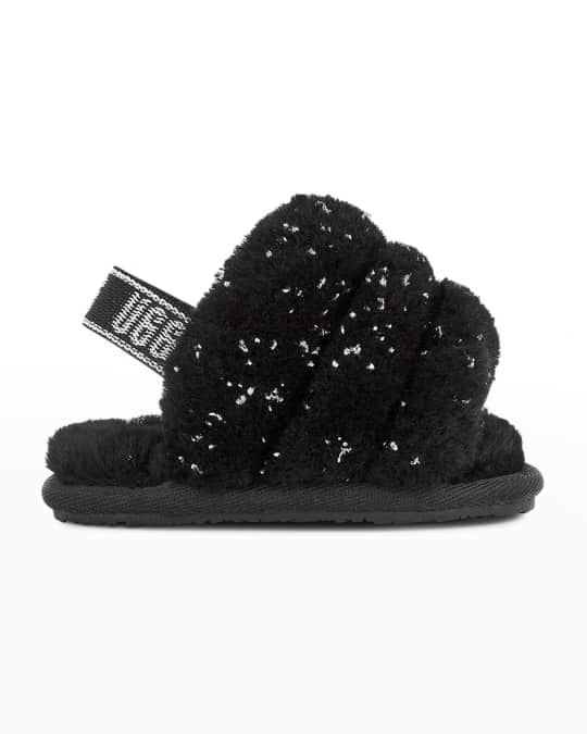 Girl s Fluff Yeah Metallic Sparkle Quilted Slippers Baby Kids