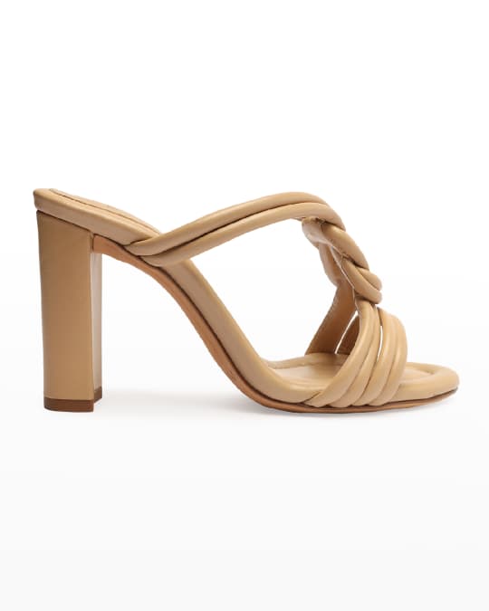Alexandre Birman Vicky 90mm Leather Knot Slide Sandals | Neiman Marcus