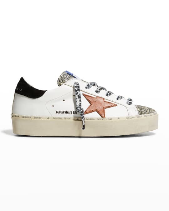 Golden Goose Hi Star Leopard-Lace Glitter Low-Top Sneakers | Neiman Marcus