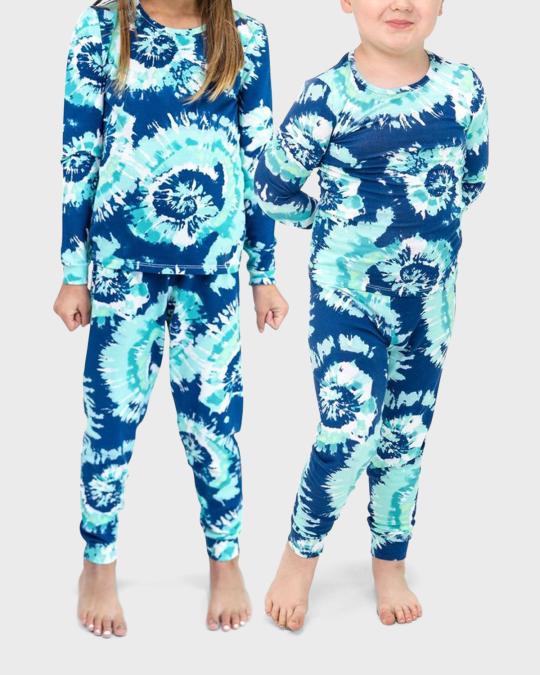 Lovey&Grink Kid's Tie-Dye Spiral 2-Piece Pajama Set, Size 12M-8 ...