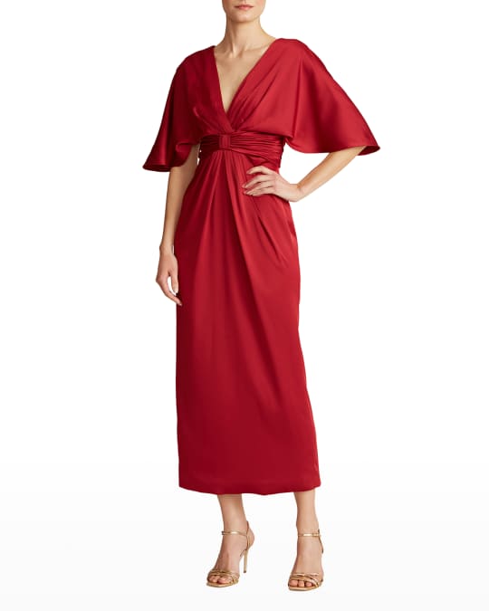 Theia Lucia Kimono-Sleeve Cocktail Dress | Neiman Marcus
