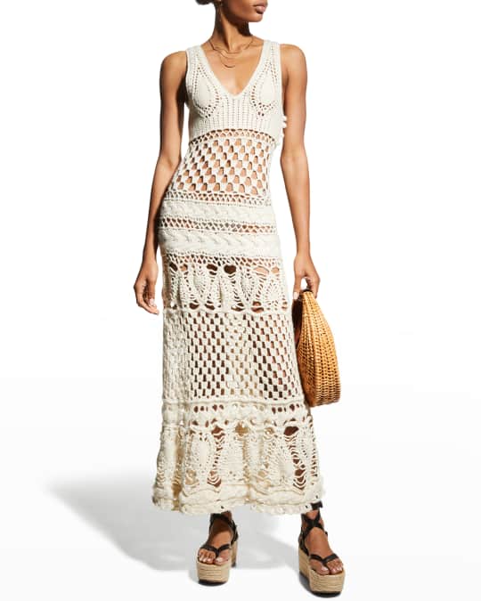 white christmas dresses Anita Hand Crochet Dress - Pearled Ivory main image 1