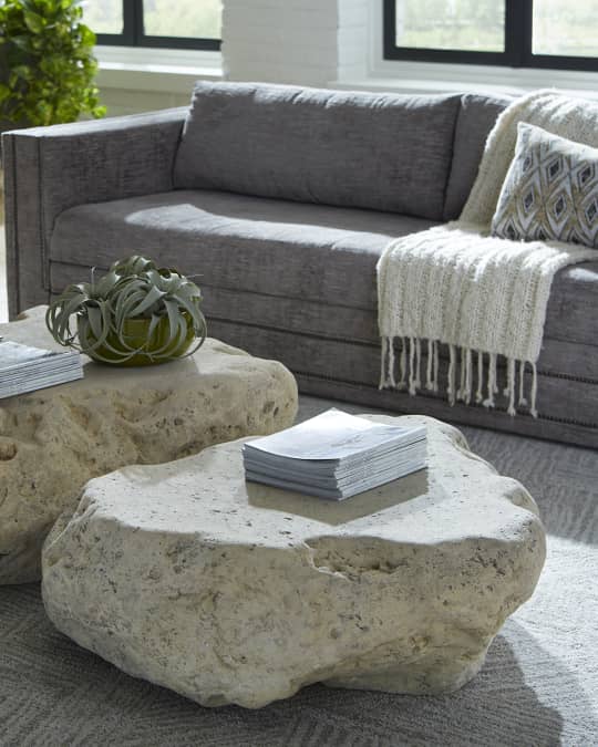 The Phillips Collection Boulder Roman Stone Coffee Table, Small
