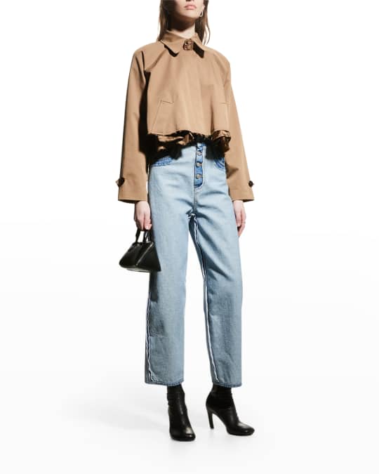 MM6 Maison Margiela Cropped Trench Jacket | Neiman Marcus