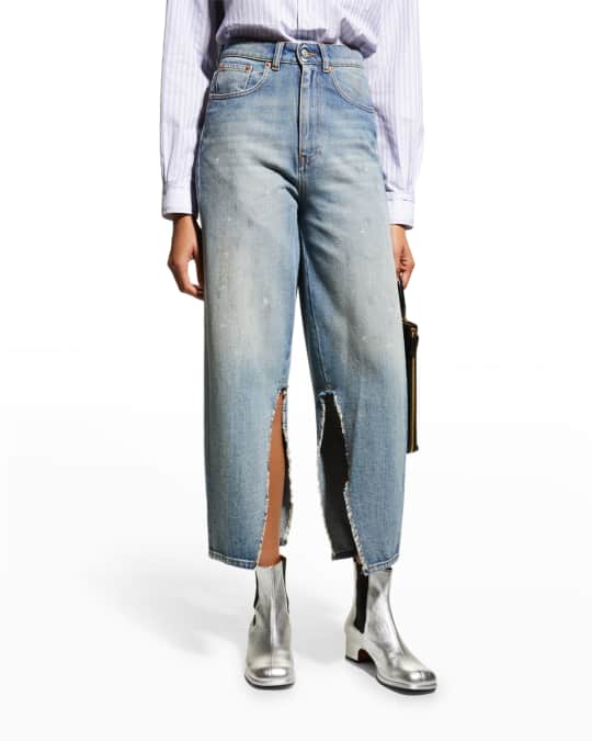 パンツ MM6 MAISON MARGIELA BOYFRIEND DENIM MM6 Maison Margiela Split-Leg Boyfriend Jeans | Neiman Marcus
