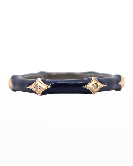 Armenta Old World Enamel Ring in Navy Blue, Size 5-8 Neiman Marcus