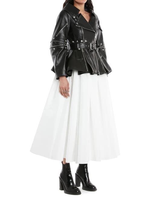 Alexander mcqueen leather peplum jacket outlet