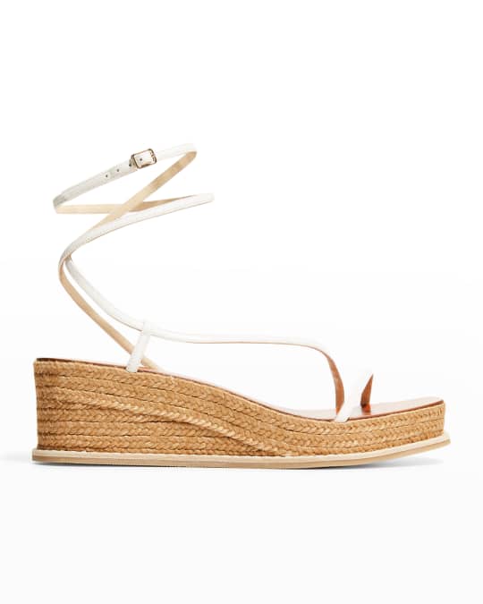 Jimmy Choo Drive Leather Wedge Espadrille Sandals Neiman Marcus