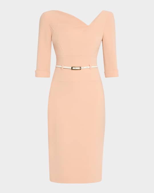 Jackie 3 4 Sleeve Belted Dress