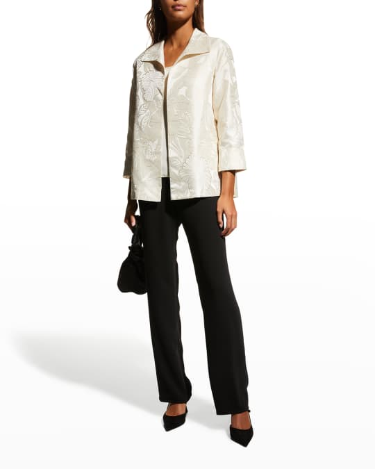 Tropical Jacquard A Line Jacket