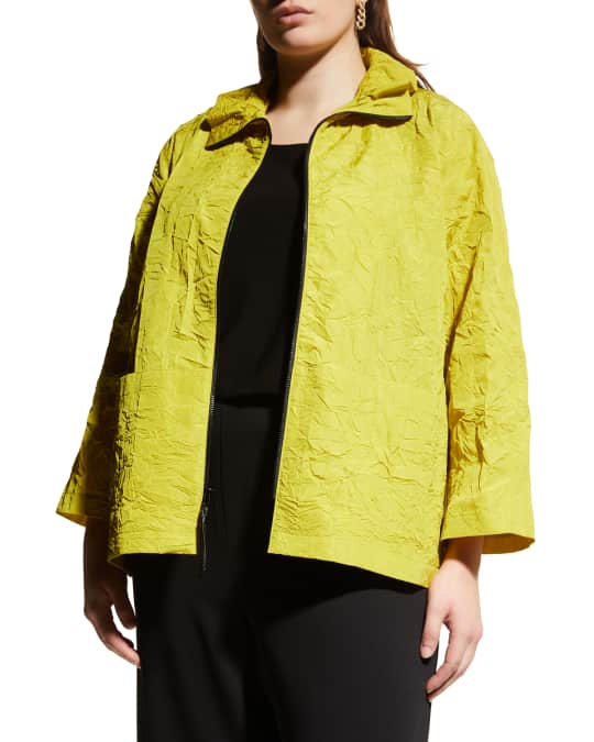 Plus Size Resort Crush Zip Front Jacket