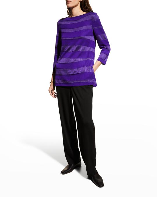 Misook Tonal Wave Pattern Knit Tunic | Neiman Marcus