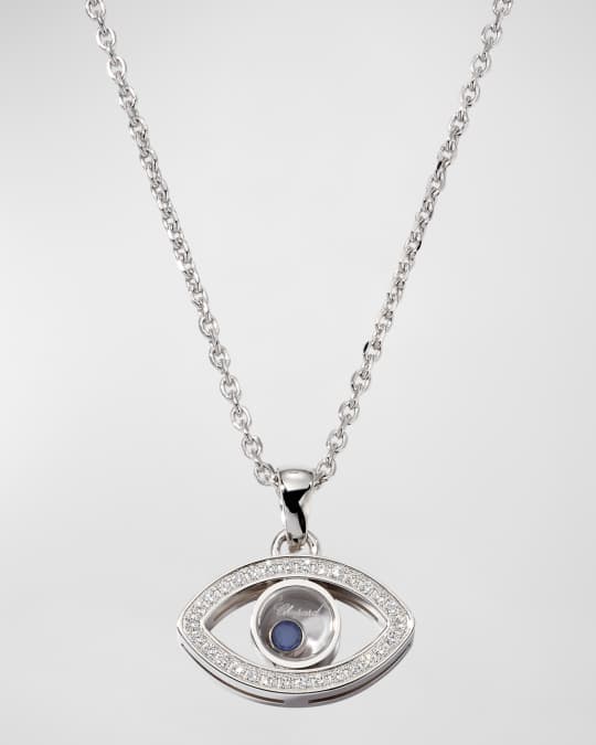 Happy Diamonds 18K White Gold Evil Eye Sapphire Diamond Pendant Necklace