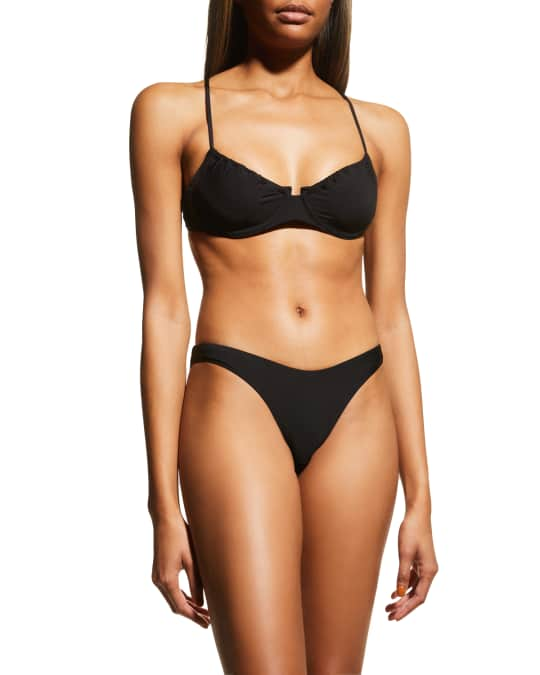 Jasmine Underwire Bikini Top, Black Rib Swimsuit